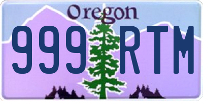 OR license plate 999RTM