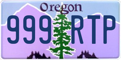 OR license plate 999RTP