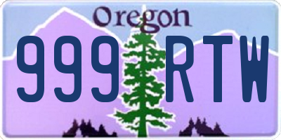 OR license plate 999RTW