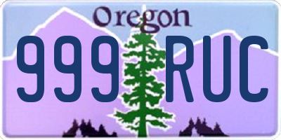 OR license plate 999RUC