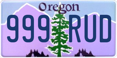 OR license plate 999RUD