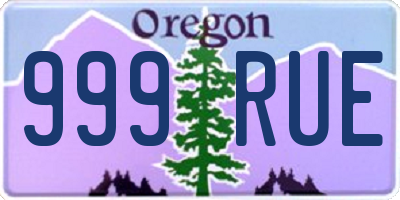 OR license plate 999RUE