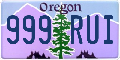 OR license plate 999RUI