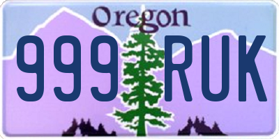 OR license plate 999RUK