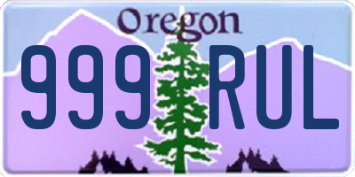 OR license plate 999RUL