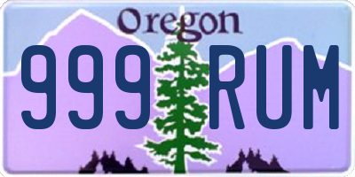 OR license plate 999RUM