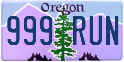 OR license plate 999RUN