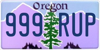 OR license plate 999RUP