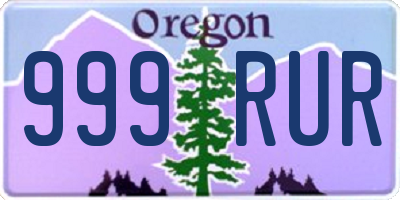 OR license plate 999RUR