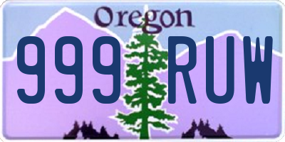 OR license plate 999RUW