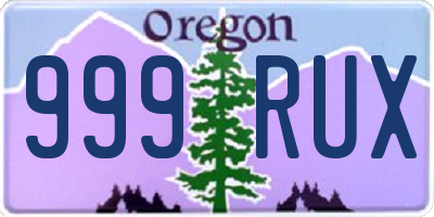 OR license plate 999RUX