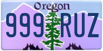 OR license plate 999RUZ