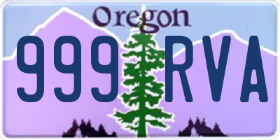 OR license plate 999RVA