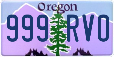 OR license plate 999RVO