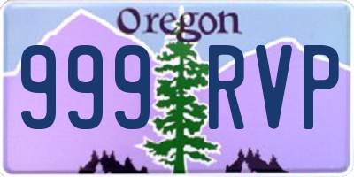 OR license plate 999RVP