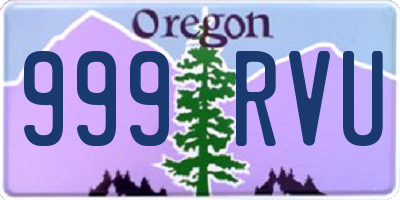 OR license plate 999RVU
