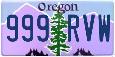 OR license plate 999RVW