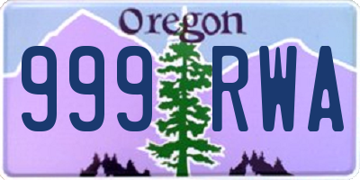 OR license plate 999RWA