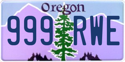 OR license plate 999RWE