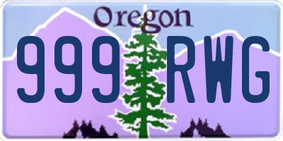 OR license plate 999RWG