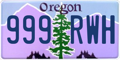 OR license plate 999RWH