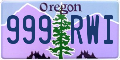 OR license plate 999RWI