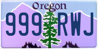 OR license plate 999RWJ