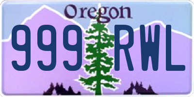 OR license plate 999RWL