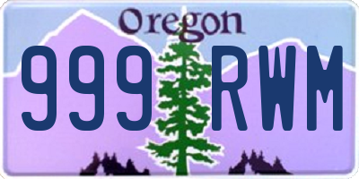OR license plate 999RWM