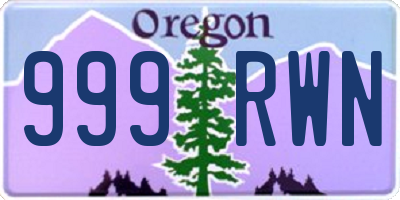 OR license plate 999RWN