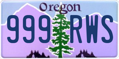 OR license plate 999RWS