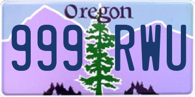 OR license plate 999RWU