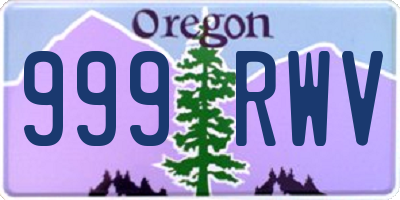 OR license plate 999RWV