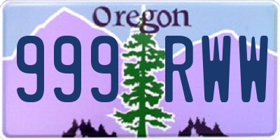 OR license plate 999RWW