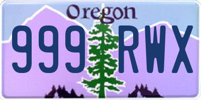 OR license plate 999RWX