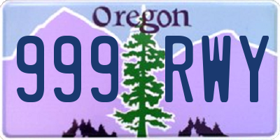 OR license plate 999RWY