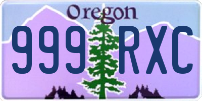 OR license plate 999RXC