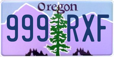 OR license plate 999RXF