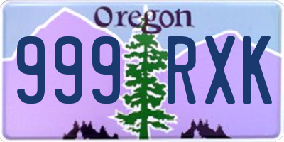 OR license plate 999RXK