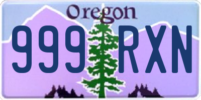 OR license plate 999RXN