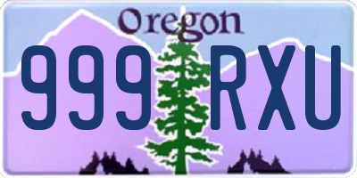 OR license plate 999RXU