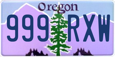 OR license plate 999RXW