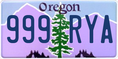 OR license plate 999RYA