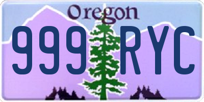 OR license plate 999RYC