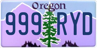 OR license plate 999RYD