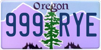 OR license plate 999RYE