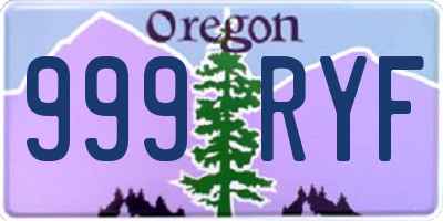 OR license plate 999RYF