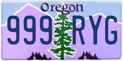 OR license plate 999RYG