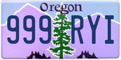 OR license plate 999RYI