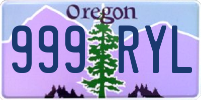 OR license plate 999RYL